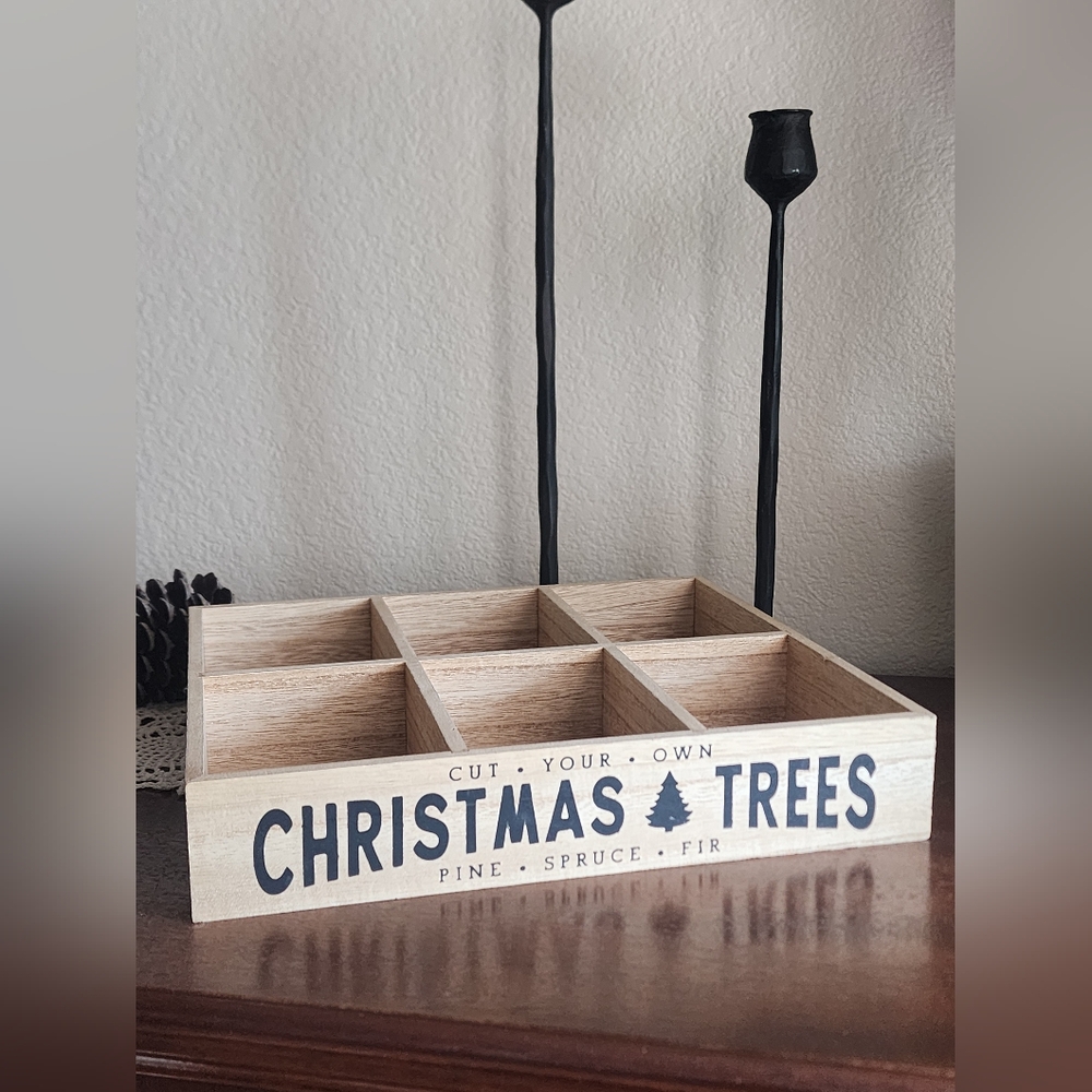 Target Bullseye Christmas 2022 Christmas trees wood box / Wooden tray